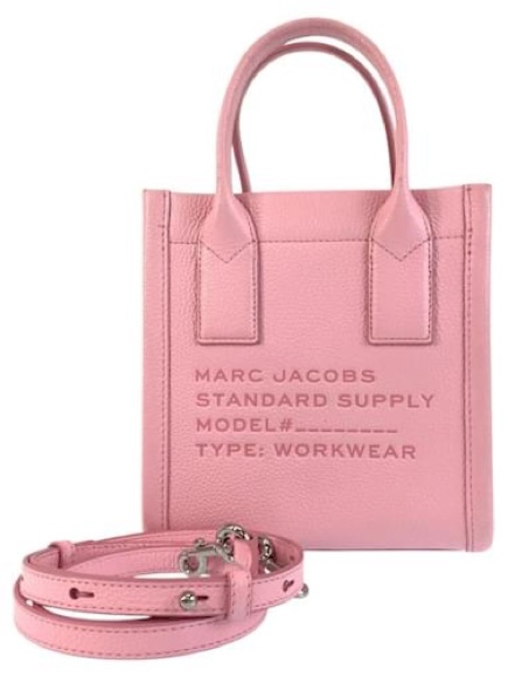 New Marc Jacobs Small Leather Standard Supply Tote in a Bubble Gum Pink